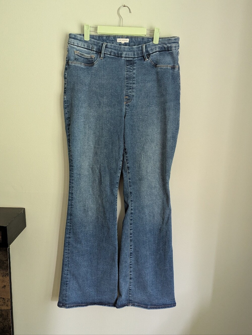 Good American Women's 2XL (5) Power Stretch Pull-on Flare Jeans High Rise